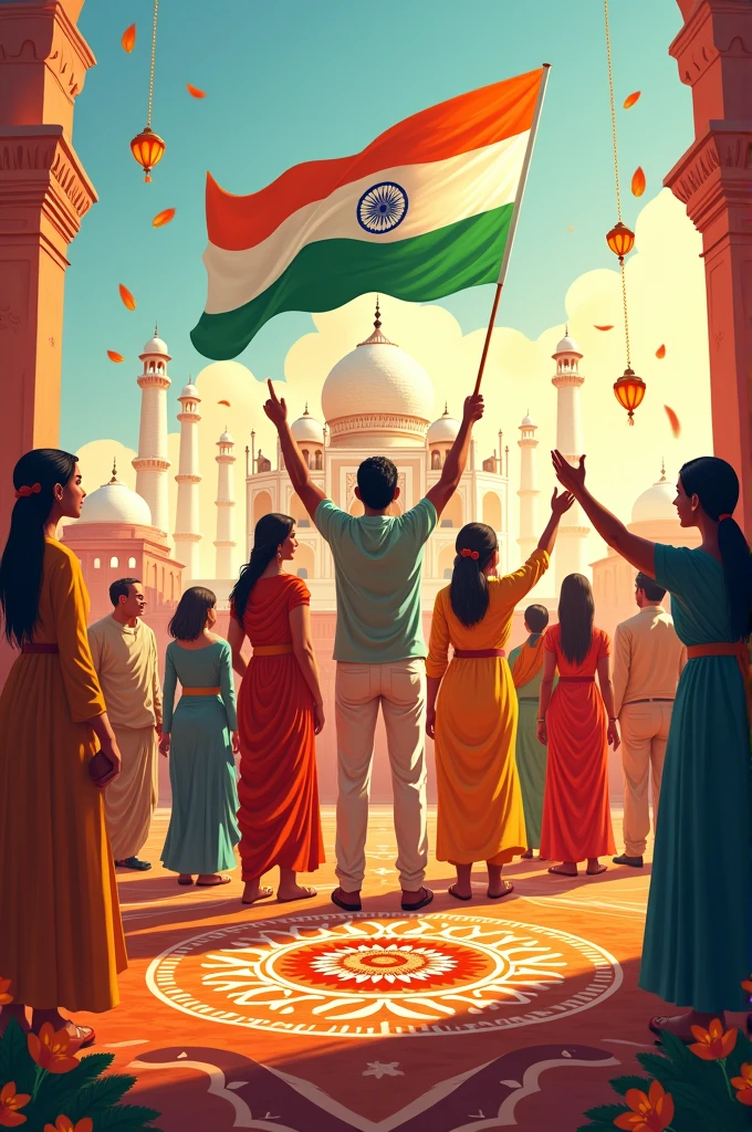 Think like a creative designer and create a post of Instagram on Indian 78 independence day 