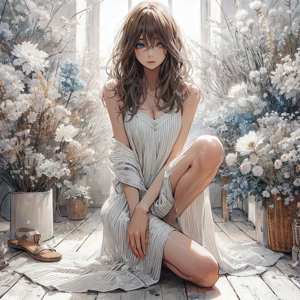(best quality,4k,8k,highres,masterpiece:1.2),ultra-detailed,(realistic,photorealistic,photo-realistic:1.37),beautiful detailed eyes,beautiful detailed lips,A girl with beautiful eyes, An anime girl wearing a pretty dress, A cute anime wife in a lovely dress, detailed digital anime art, a dress wearing, everyone, beautiful anime girl, cute anime girl, smooth anime art, anime style, vibrant colors, soft lighting, detailed drawn beautiful eyes, beautiful cleavage,