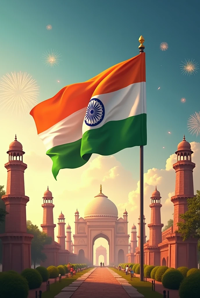 Generate graphics of 78th independence day with India flag