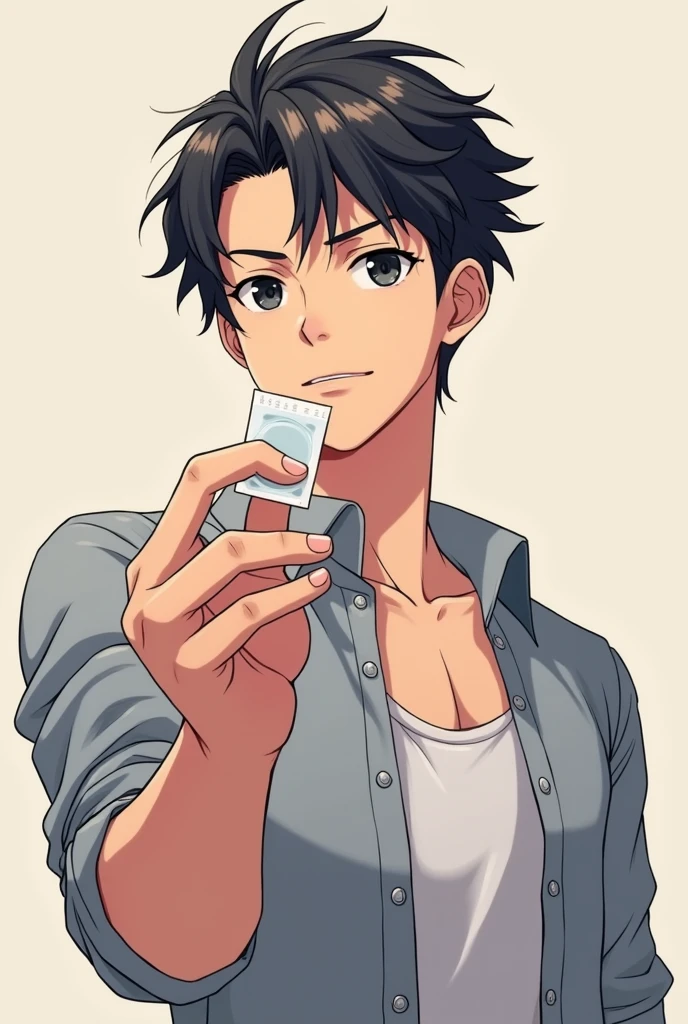 Anime man used a condom