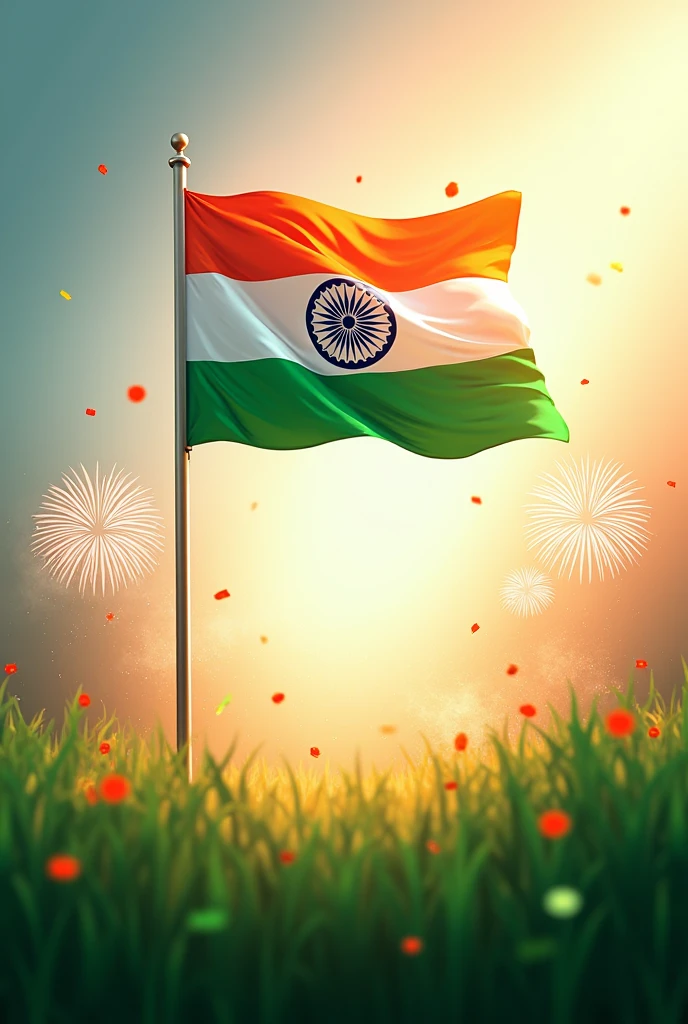 Generate graphics of Happy 78th independence day wishes with India flag
