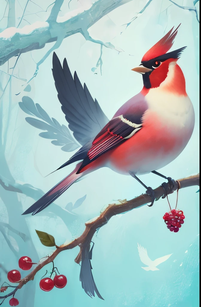 there is a bird that is sitting on a branch with berries, a pastel by Charles Bird King, flickr, arabesque, beautiful nature, beautiful!!!!!!!!!, incredibly beautiful, beautiful and graceful, beautiful gorgeous, gorgeous beautiful, gorgeous and beautiful, ethereal bohemian waxwing bird, surrealistic bird, bird, beautiful detail, a surrealistic bird, amazing beauty, beautiful”