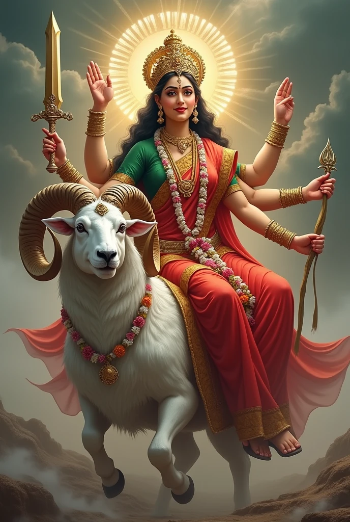 શ્રી ગેલ માતાજી એક સફેદ રંગ નો સિંગડા વાળા ઘેટાં પર બેઠા હોય છે અને એક હાથે આશીર્વાદ આપતા હોય છે અને બીજા હાથે તલવાર હોય છે અને ત્રીજા હાથમાં ચક્ર પકડ્યું છે અને ચોથા હાથમાં ત્રિશુલ પકડ્યું હોય છે અને શ્રી ગેલ માતાજી એ લાલ રંગ ની સાડી પહેરી હોય છે અને તેમનું બ્લાઉઝ લીલા રંગનું હોય છે અને તેનાં ગળામાં ફુલો નો હાર હોય છે