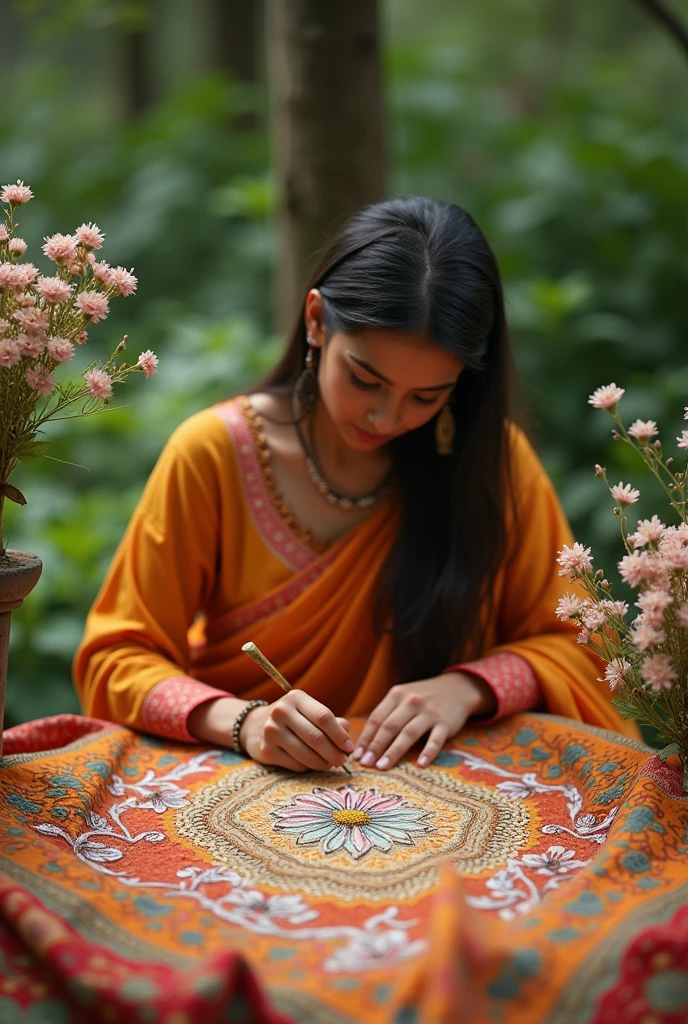 We are a chikankari brand named The Moud and our tagline is “Threads of Thought” . We need an image to post on instagram that celebrates independeNce day but it should be somewhat related to our tagline 
