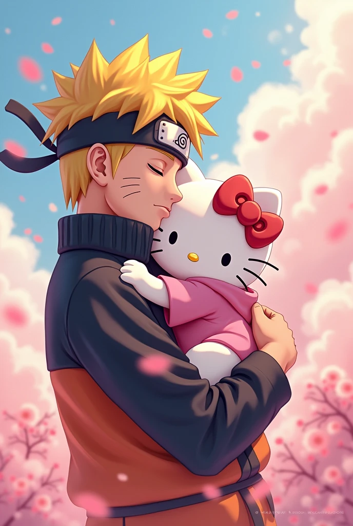 Hello Kitty and Naruto in love aesthetic