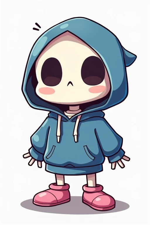 Sans Skeleton Writing！Blue hoodie、Grey hood、Pink slippers！I&#39;m short！