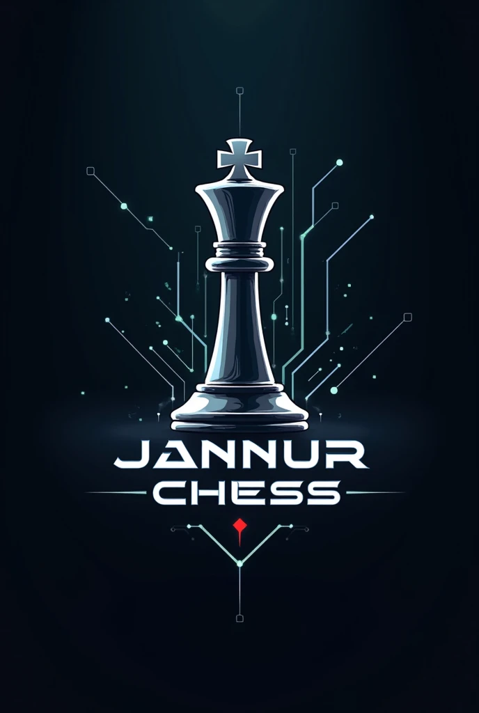 Make a futuristic chess logo with written on "JANNURCHESS" on the logo
