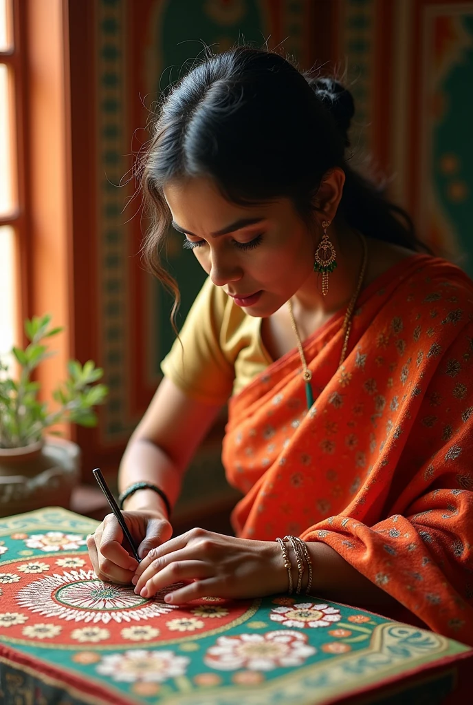 We are a chikankari brand named The Moud and our tagline is “Threads of Thought” . We need an image to post on instagram that celebrates indian independeNce day but it should be somewhat related to our tagline