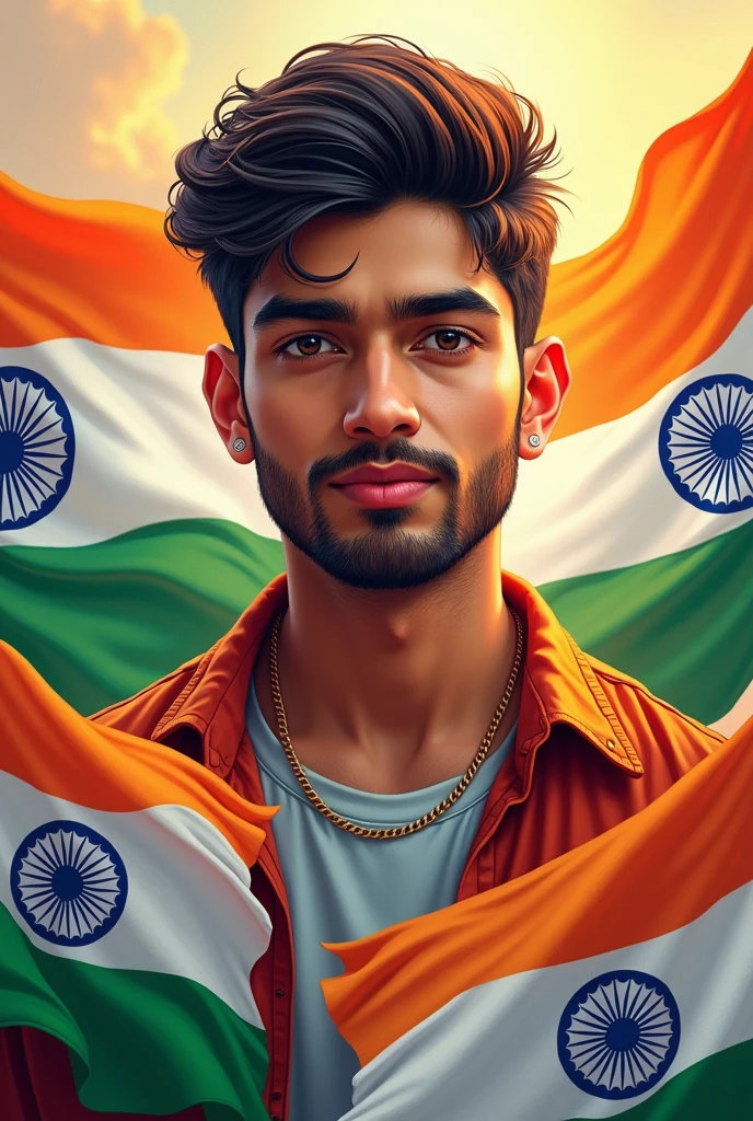 Faizan with 10 Indian flag