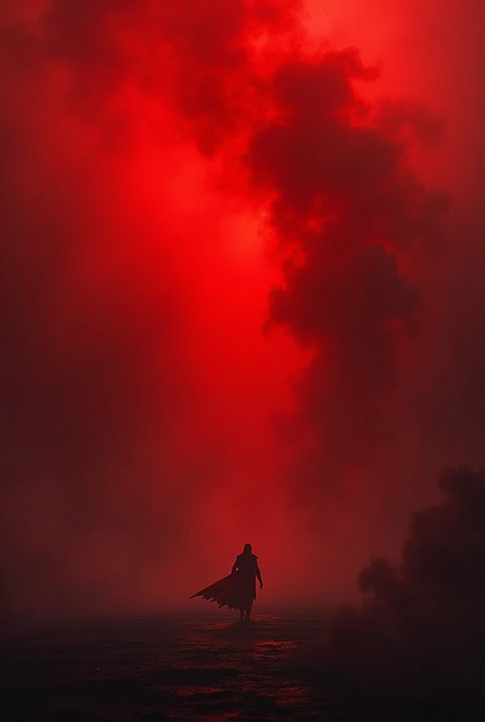 Red background smokey