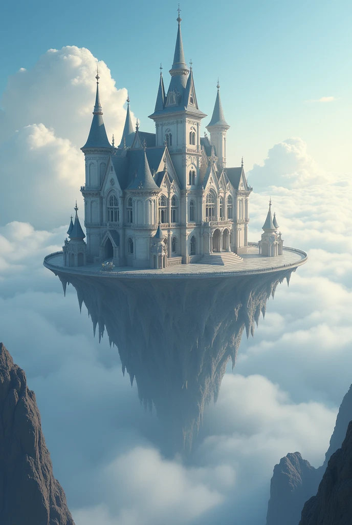 a large mansion in the clouds