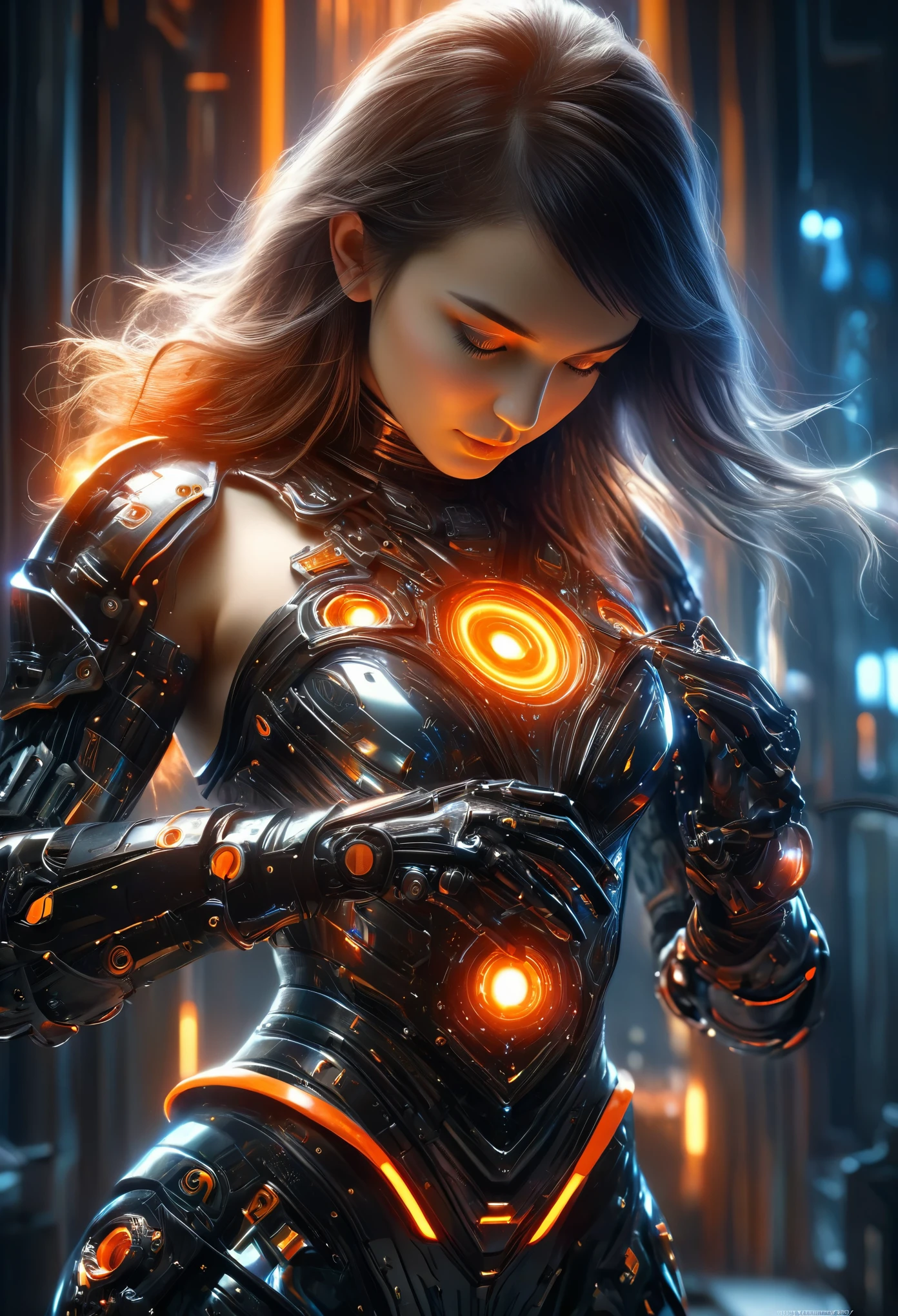 (masterpiece), best quality, expressive eyes, perfect face, 1girl, red braided hair, freckles face,(perfect body, big breast) ,(explosive), mechanical parts, full armor, fortified suit,red bodysuit, (masterpiece:1.4), (8k quality:1.4), (ultra detailed photo:1.3), anime style, ultra detailed illustration, (best quality:1.4), 1024k UHD, RTX, ray tracing, ulrea high resolution, high saturation, high contrast, photon mapping, immersive background+, (dramatic lighting), ultra highres, (realistic, photo-realistic:1), raw photo, hyperrealism, photography, (physically-based rendering), best texture quality, best compotitions, expressive eyes, perfect face, perfect ???????, perfect body, (1girl), Shuls, (wavy hair, long hair), pastel-red hair, detailed hair, (glowing green eyes, very high resolution eyes, detailed round iris), pointy ears, mascara, (glossy lips, fleshy lips, detailed lips), perfect body,big breast, seductive smile, feminine expression, (intricate scenery of a bedroom, morning dawn), (cowboy shot), looking at viewer,