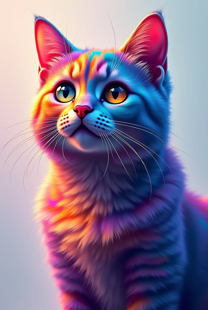 brightly colored Cat with bright eyes and long whiskers, Beautiful Art UHD 4K, 4k Highly detailed digital art, Cat. Digital Painting, 4K Detailed Digital Art, Detailed painting 4k, Digital Painting highly detailed, Beautiful digital art, highly detailed Digital Painting, Highly detailed digital art, Just a joke, digital art 4k, Digital Art 4K