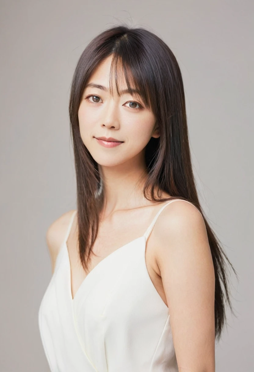 Yurie Okamoto、Age 35、Long straight hair、Lifted eyes、Fox Eyes