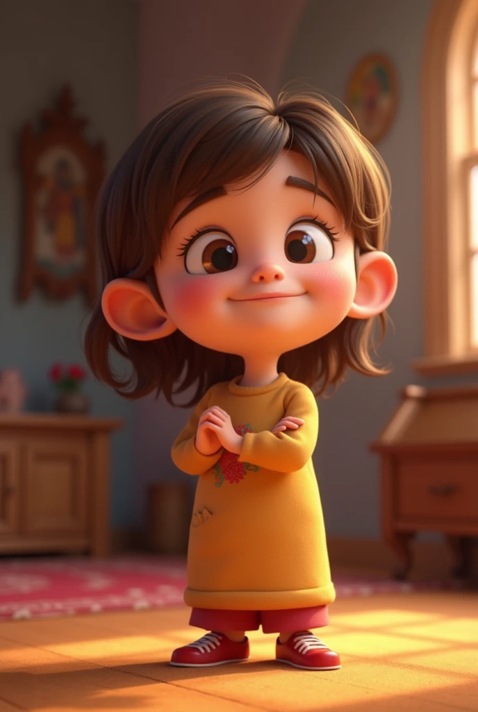 Create a cartoon animation without realistic features in the style of Disney Pixar from church media