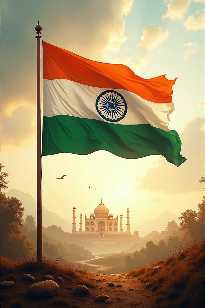 Indian National flag with our freedom