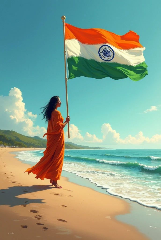 Sadiya's heart is like the sea shore with the Indian Tiranga