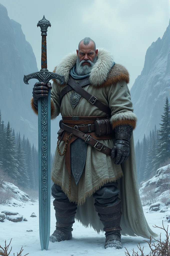 Winter man with winter sword