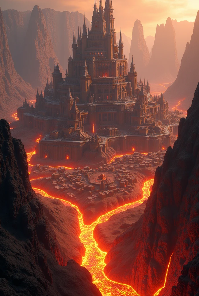 Lava city with a castle.