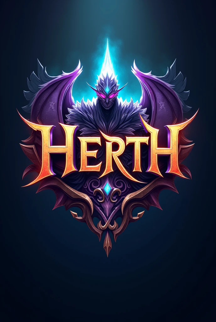 A logo for a Facebook profile picture with the name Herth with a theme from the video game League of Legends