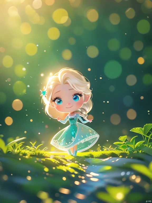 Close up of cartoon elsa on green background, cute numbersArt, Lovely and detailed digital art, 4k hd illustration wallpaper, Cute numbers, Blurred dream illustration, 4k hd wallpaper illustration, Cute 3d rendering, A beautiful artistic illustration, 2d illustration, 2d illustration, Blurred dreamy illustration, Epic Concept Art. bokeh, elsa of arendelle, light leaks, ((masterpiece))