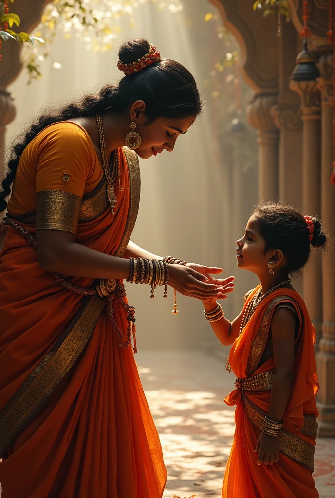One bramhana lady tells something to one young age man to bring something for her ,she is wife of his teacher and that man is student of her husband ,