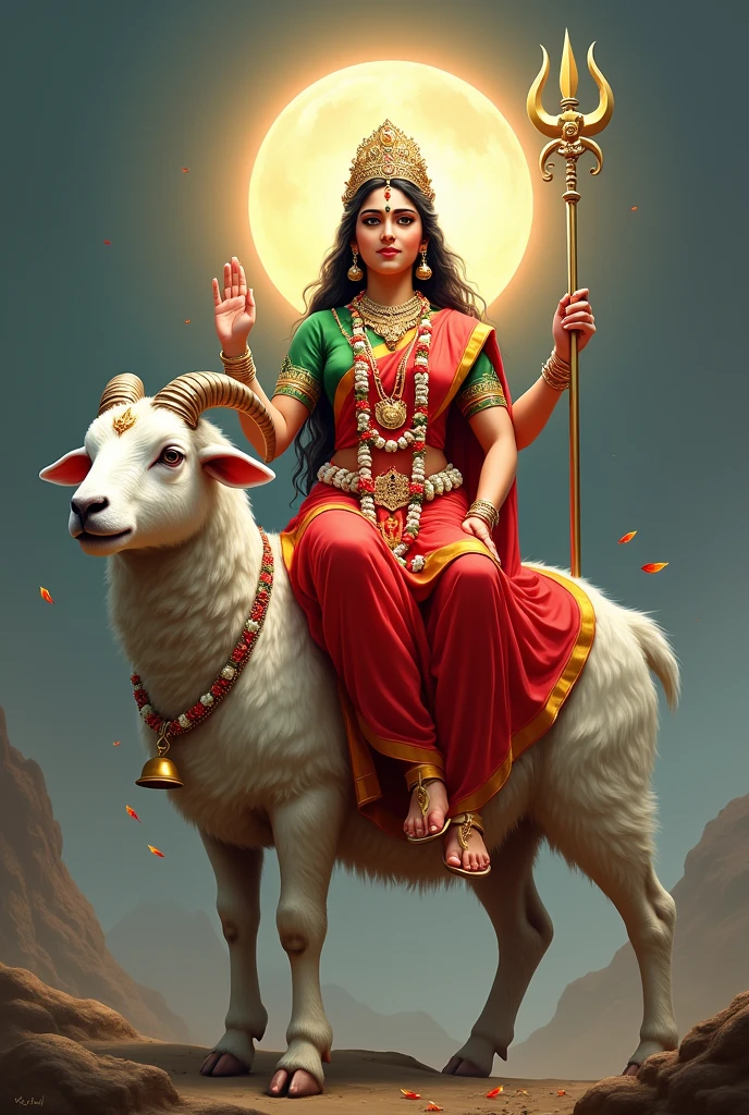 શ્રી ગેલ માતાજી એક સફેદ રંગ નો સિંગડા વાળા ઘેટાં પર બેઠા હોય છે અને શ્રી ગેલ માતાજી હાથ માં તલવાર,ત્રીશુલ, ચક્ર, અને આશીર્વાદ આપતા હોય છે માતાજી એ લાલ રંગ ની સાડી પહેરી હોય છે અને તેમનું બ્લાઉઝ લીલા રંગનું હોય છે અને તેનાં ગળામાં ફુલો નો હાર હોય છે અને શ્રી ગેલ માતાજી નાં માથા પર સોનાનો મુગટ હોય છે અને શ્રી ગેલ માતાજી ઘેટાં ને દોરી થી પડ્યો હોય છે અને ઘેટાં નાં ગળે સોનાની ઘંટડી પહેરી હોય છે