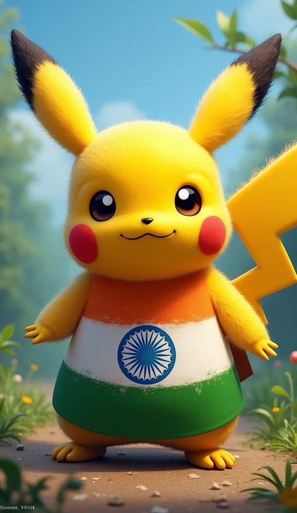 Pikachu with Indian flag 🇮🇳