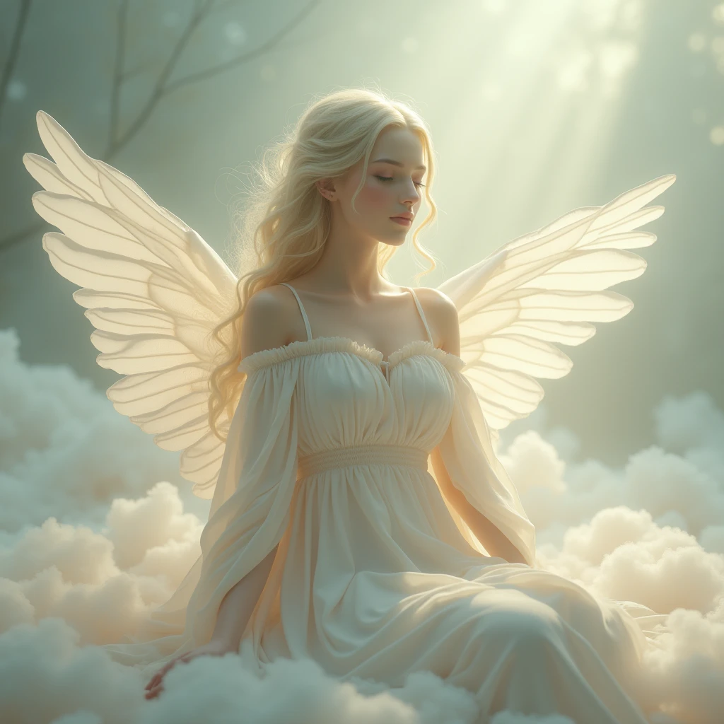 Lovely angel in her dreams