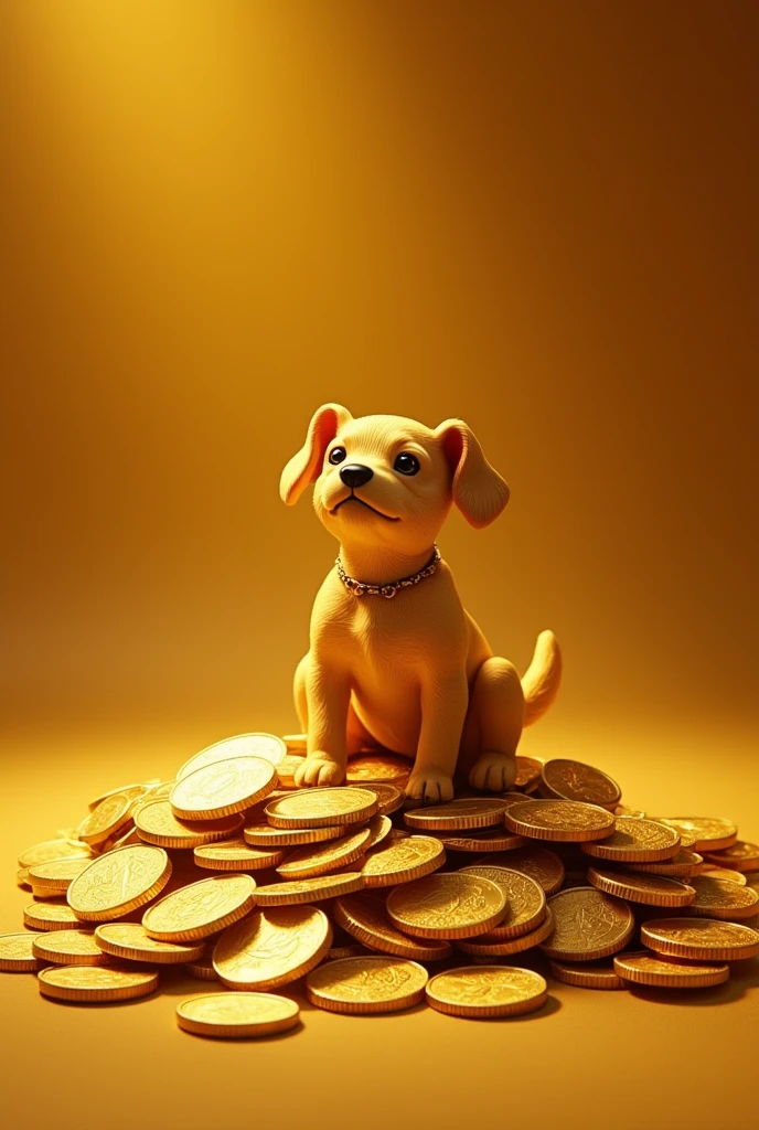 Pile of gold, Gold coins, dog, Gold coins이 하늘에서 쏟아진다. Dazzling golden, golden light, The Golden Box, Gold Coin, 