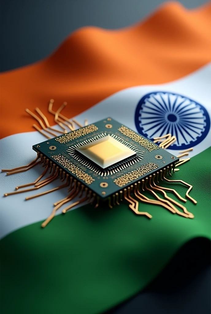 I am VLSI Engineer in Semiconductor industry and today was independence day in India now I want wish to all. I want image with processor or chip with India flag with wishes in 9:16 ratio.