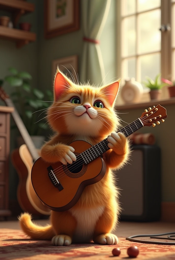 Meow with a guitar 
