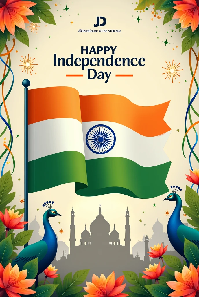 15 August 
Happy independence day 
Poster 
JD institute of nursing 

