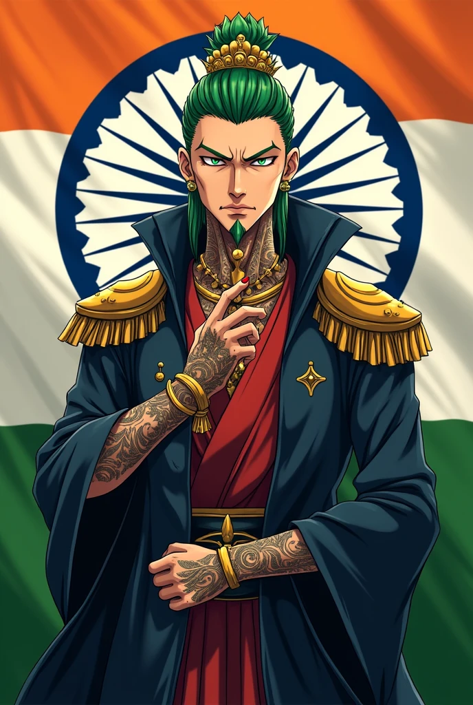 Roymen sukuna in indian flag anime character of jujutsu kaisen