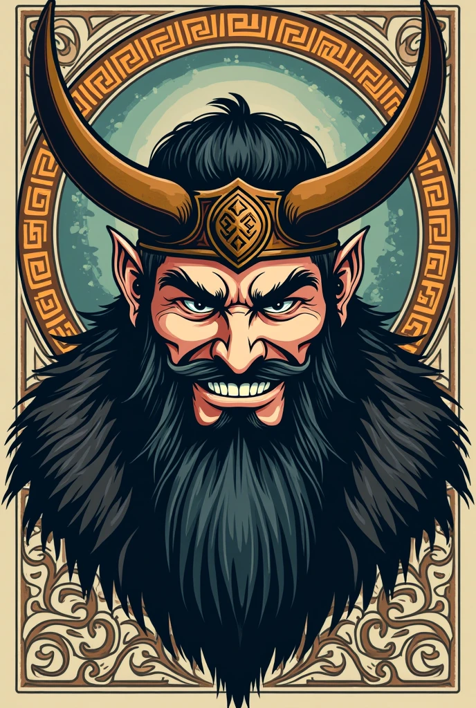 logo for beer, using the Viking god Loki