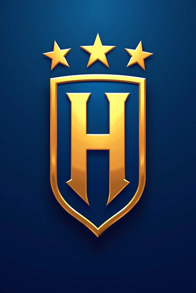 A sports club badge with an H in the center that has blue and gold and two stars above