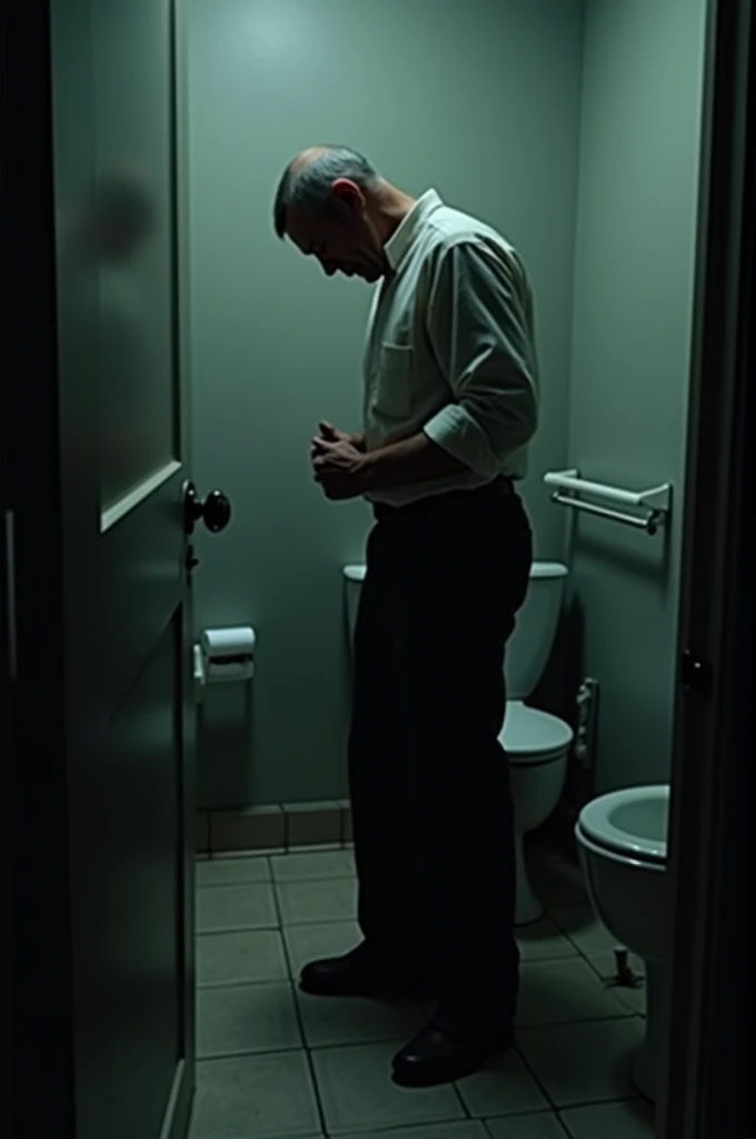 A man doing that in the bathroom 