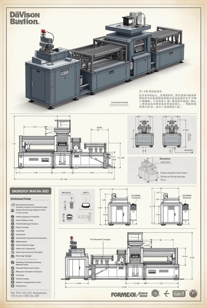 Industrial style plan of the Formech 300DT Thermoforming Machine