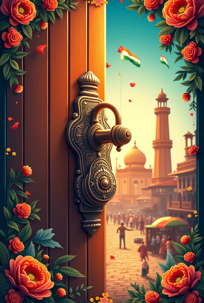 I need Indian Independence Day poster with door lock