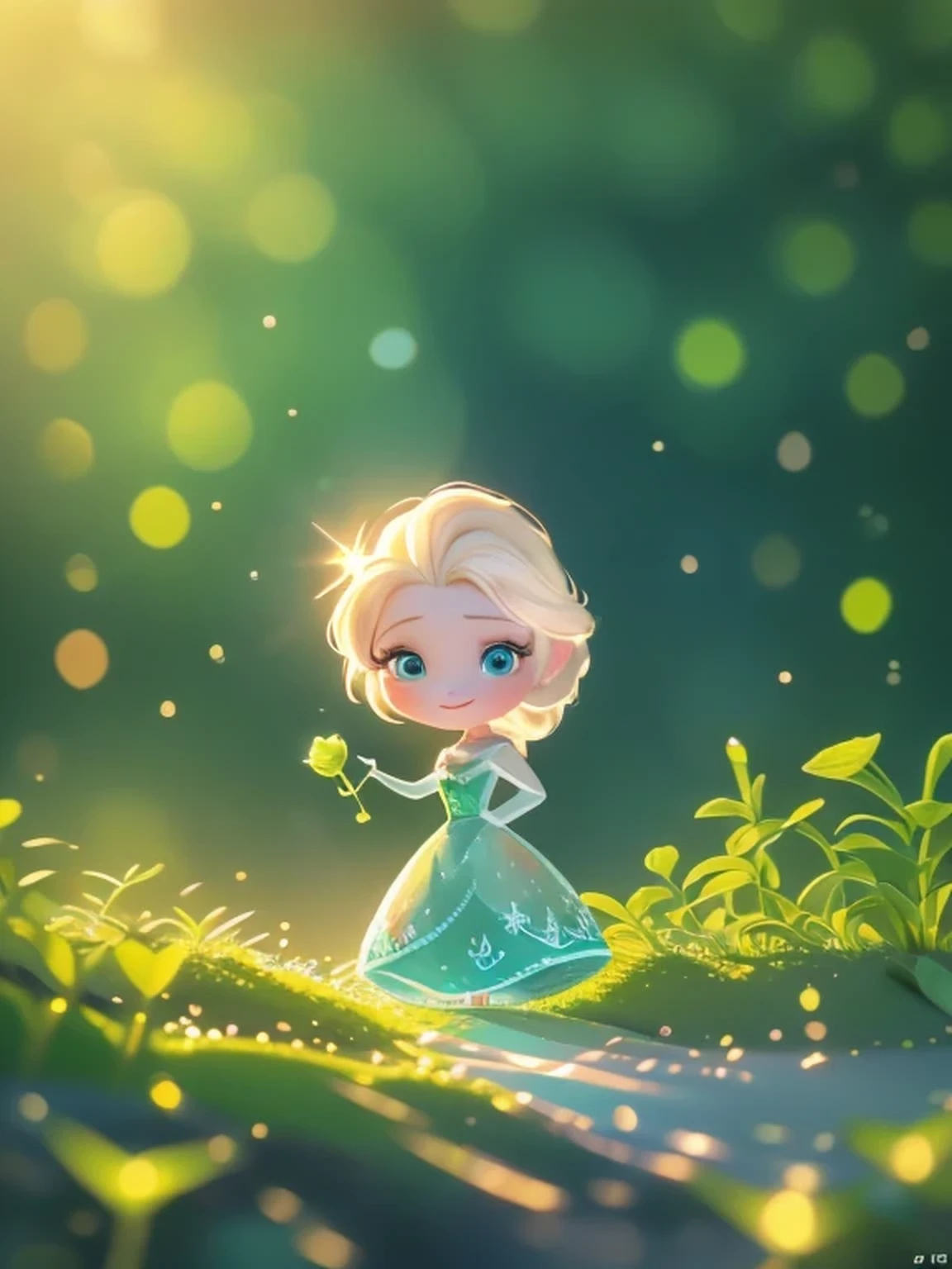 Close up of cartoon elsa on green background, cute numbersArt, Lovely and detailed digital art, 4k hd illustration wallpaper, Cute numbers, Blurred dream illustration, 4k hd wallpaper illustration, Cute 3d rendering, A beautiful artistic illustration, 2d illustration, Blurred dreamy illustration, Epic Concept Art. bokeh, elsa of arendelle