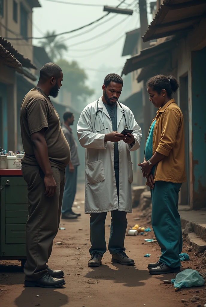 Create images with street dwellers, drug addicts, dirty ones that illustrate the topic IMPLEMENTATION OF STRATEGIES TO ADDRESS HIV IN STREET DWELLERS: A PRACTICAL APPROACH TO IMPROVING PUBLIC HEALTH, with doctors, nurses and street dwellers being screened 