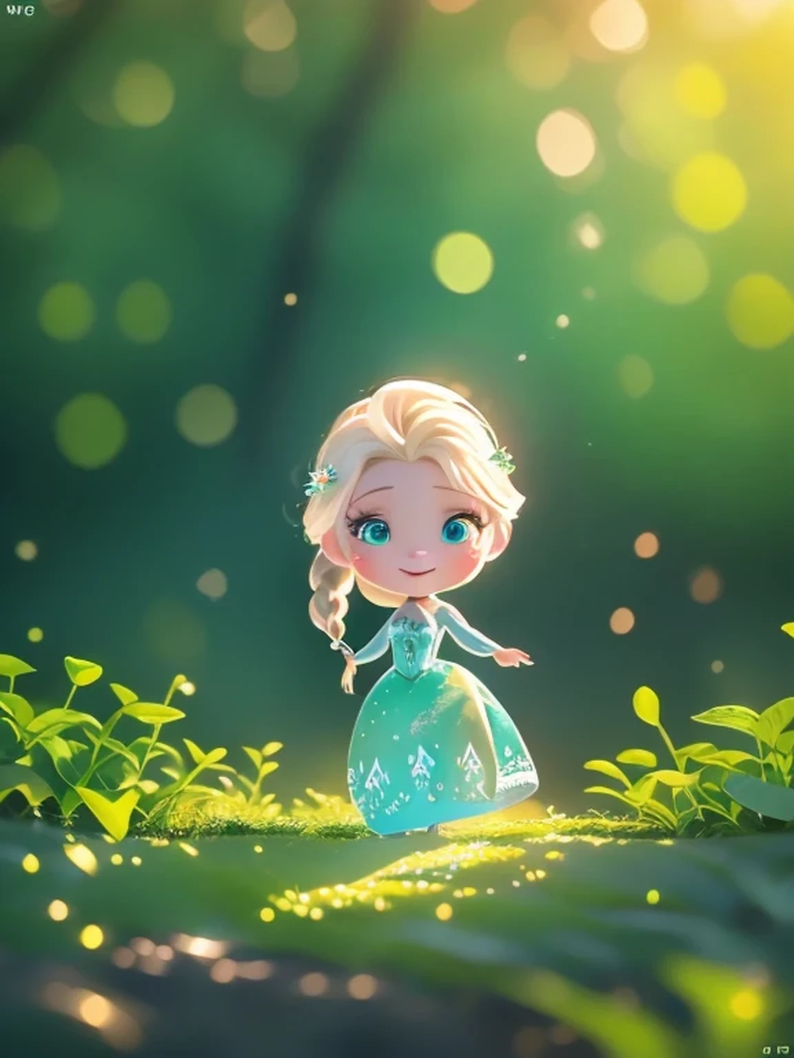 Close up of cartoon elsa on green background, cute numbersArt, Lovely and detailed digital art, 4k hd illustration wallpaper, Cute numbers, Blurred dream illustration, 4k hd wallpaper illustration, Cute 3d rendering, A beautiful artistic illustration, 2d illustration, Blurred dreamy illustration, Epic Concept Art. bokeh, elsa of arendelle