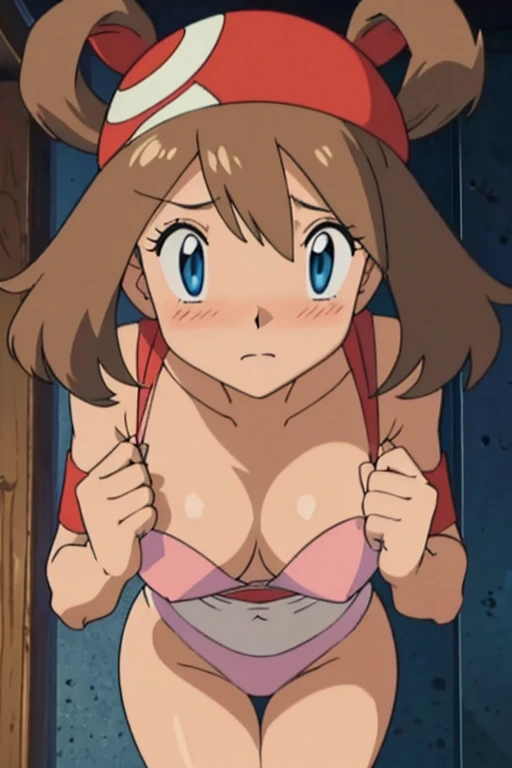 chest, 大きなchest, Gaze, Light blush, maid,chest元の開いた,whole body,Thighs,Looking up