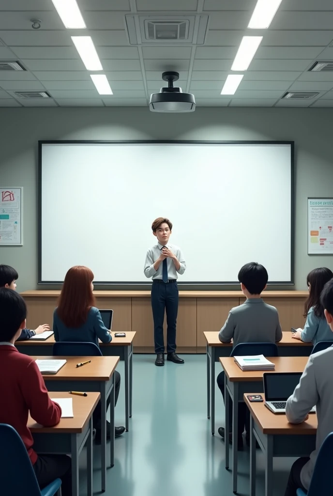 A seating plan where the whiteboard is at the front and there are 8 columns and 5 rows
