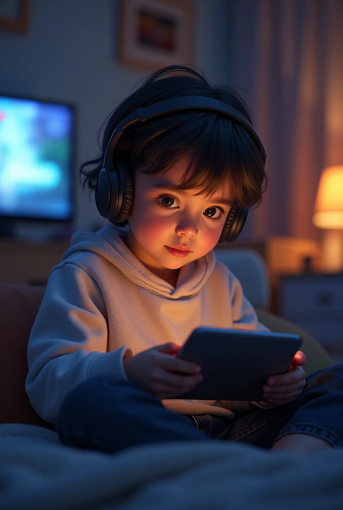 Real life generation alpha person watching youtube