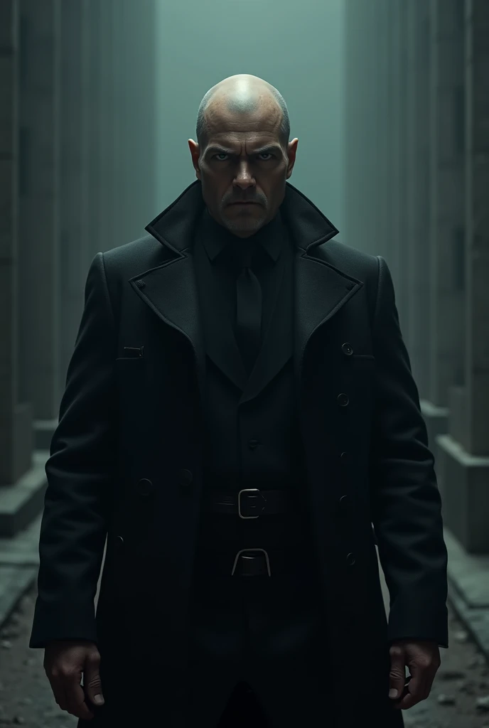 He is bald 