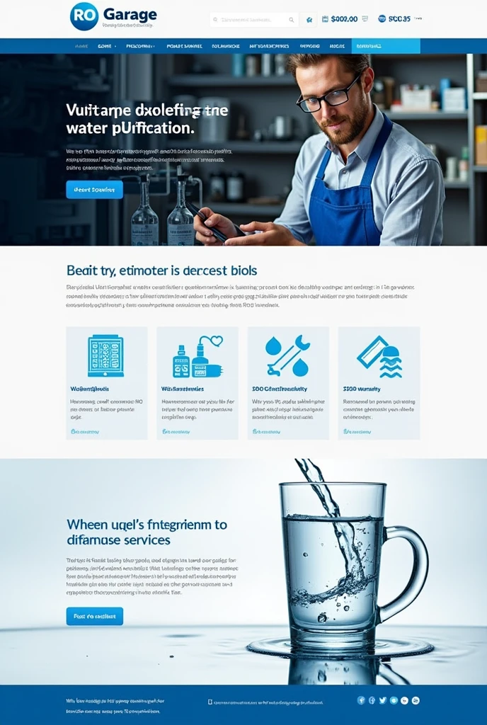 Advertisement for water purifier business namely RO Garage