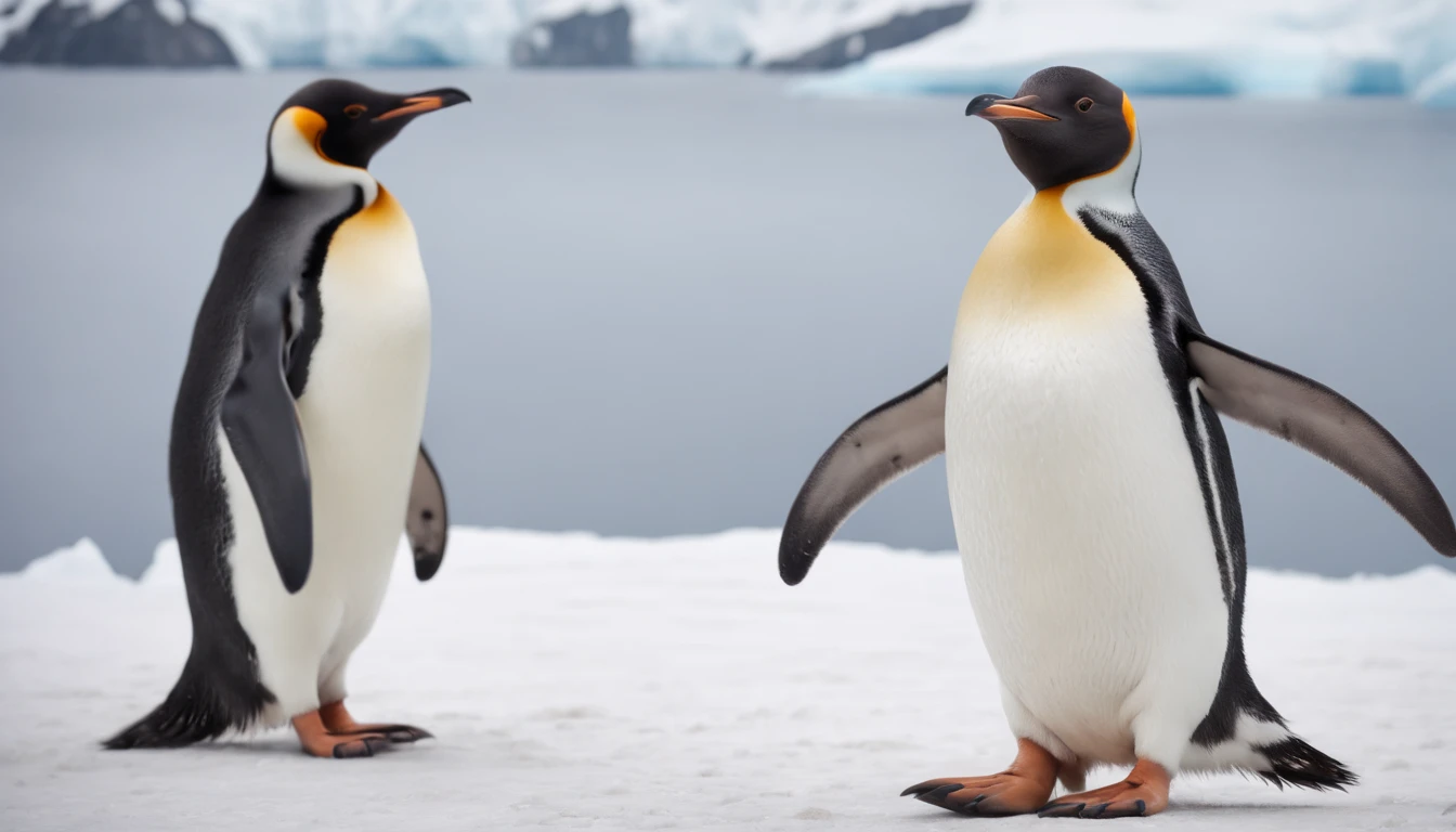 Penguin in Antarctic, ultrarealistic,  photorealistic 
