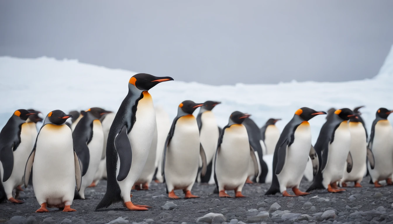 Penguin in Antarctic, ultrarealistic, photorealistic