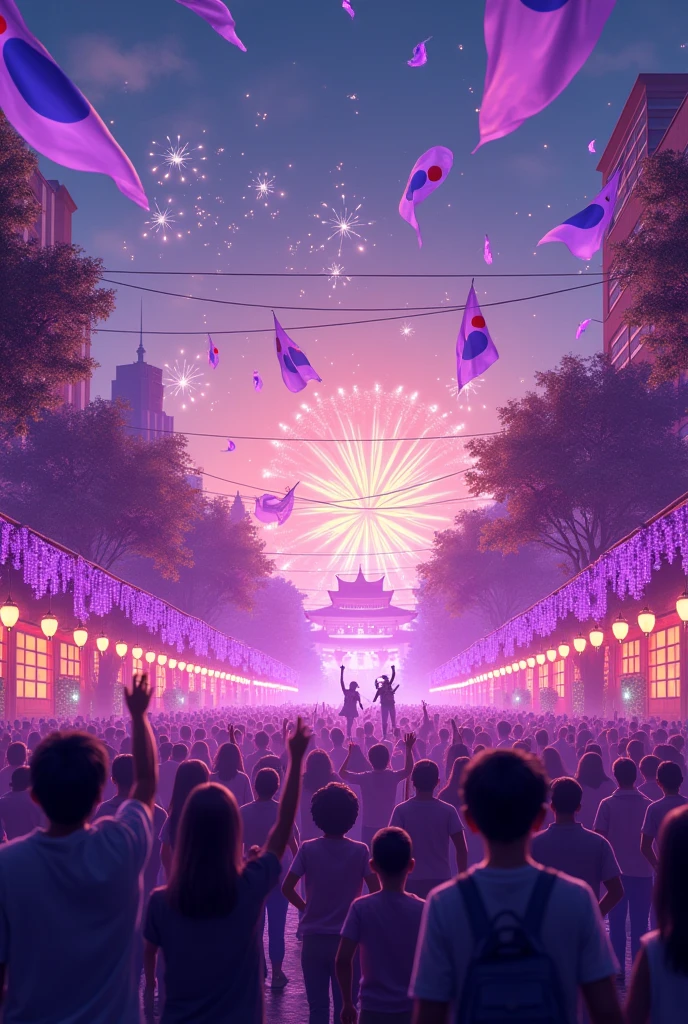 South Korea celebrate independence day with purple